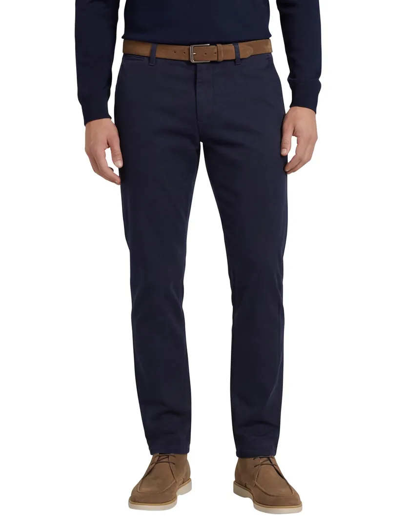 Alberto regular fit pantalon navy katoen