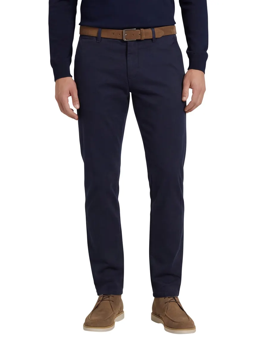 Alberto regular fit pantalon navy katoen