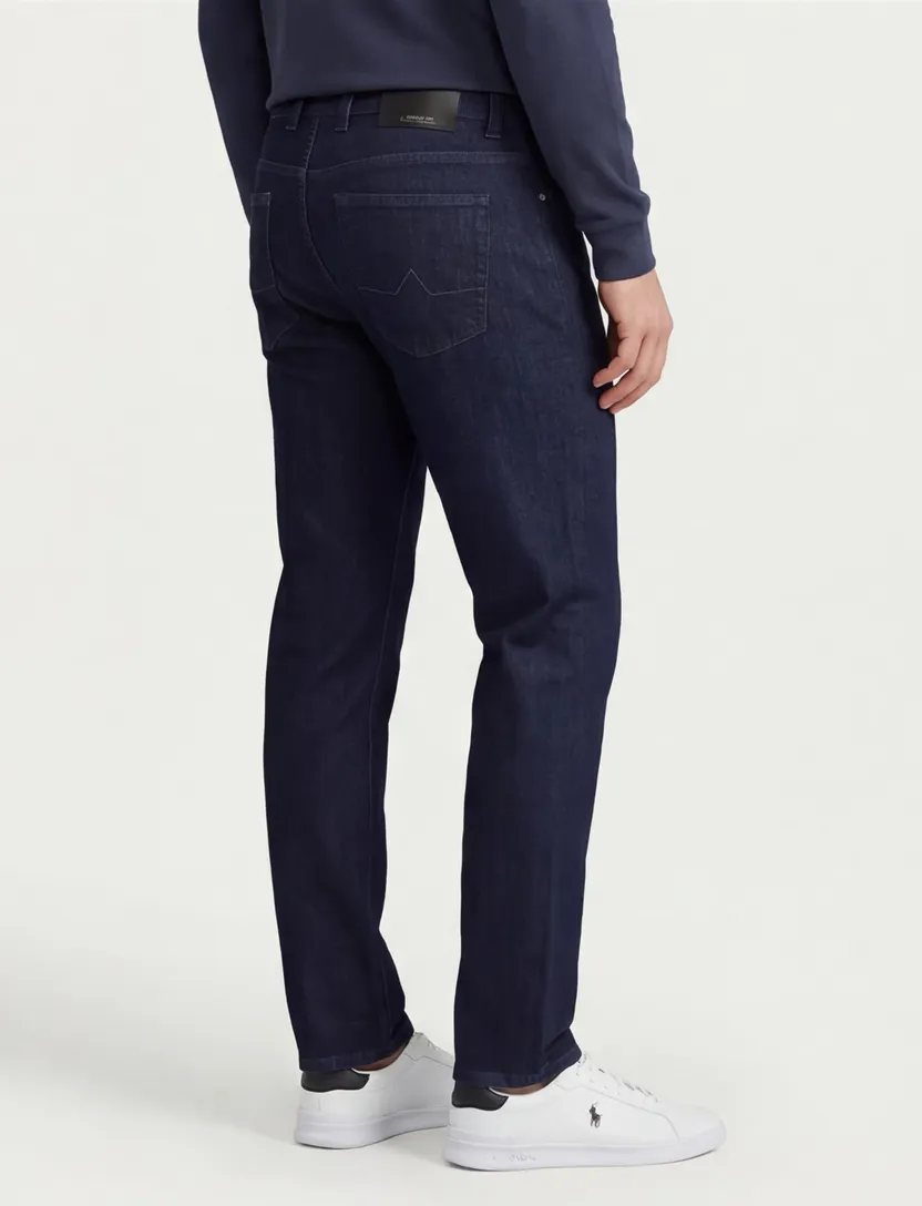 Alberto regular fit pantalon navy katoen