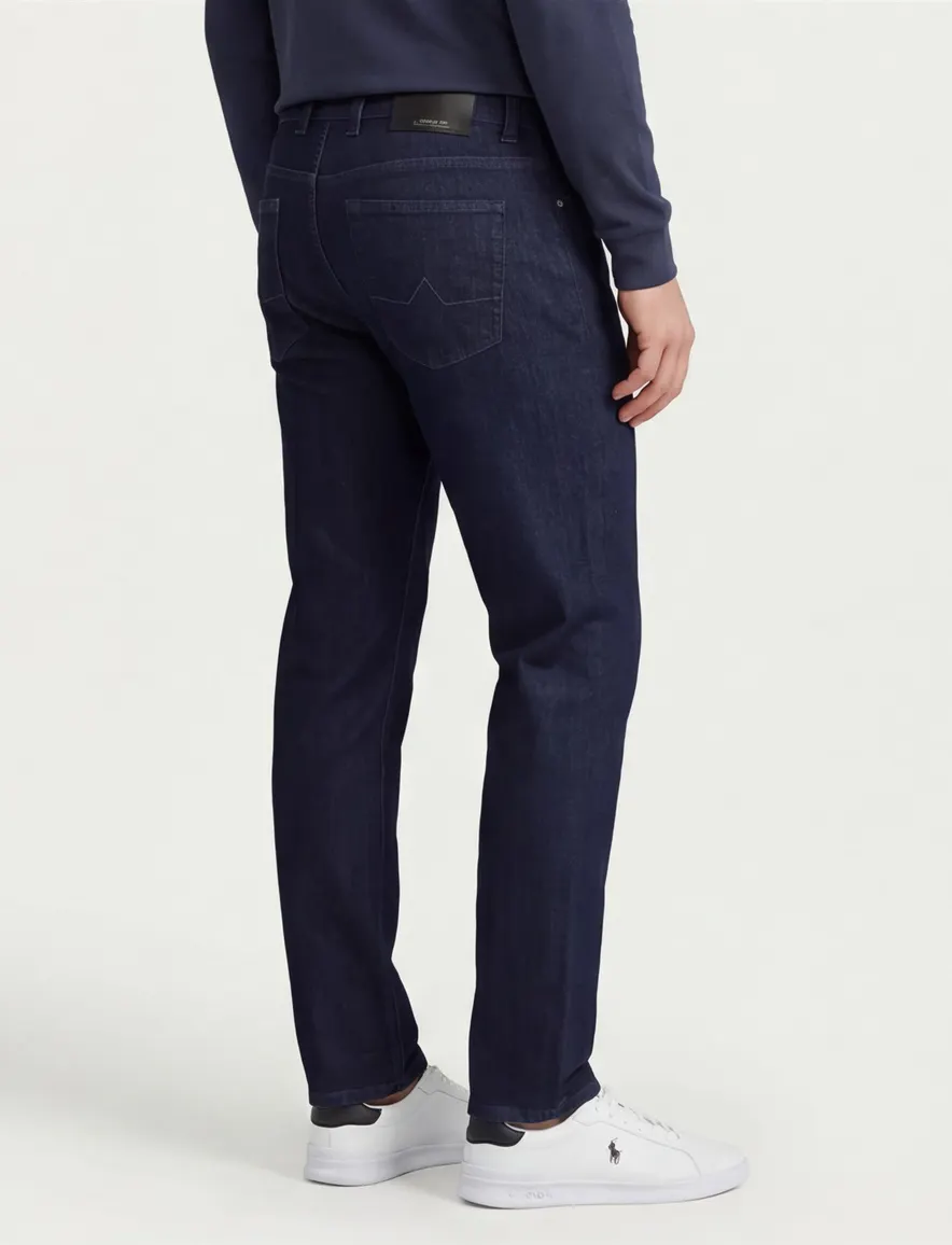 Alberto regular fit pantalon navy katoen