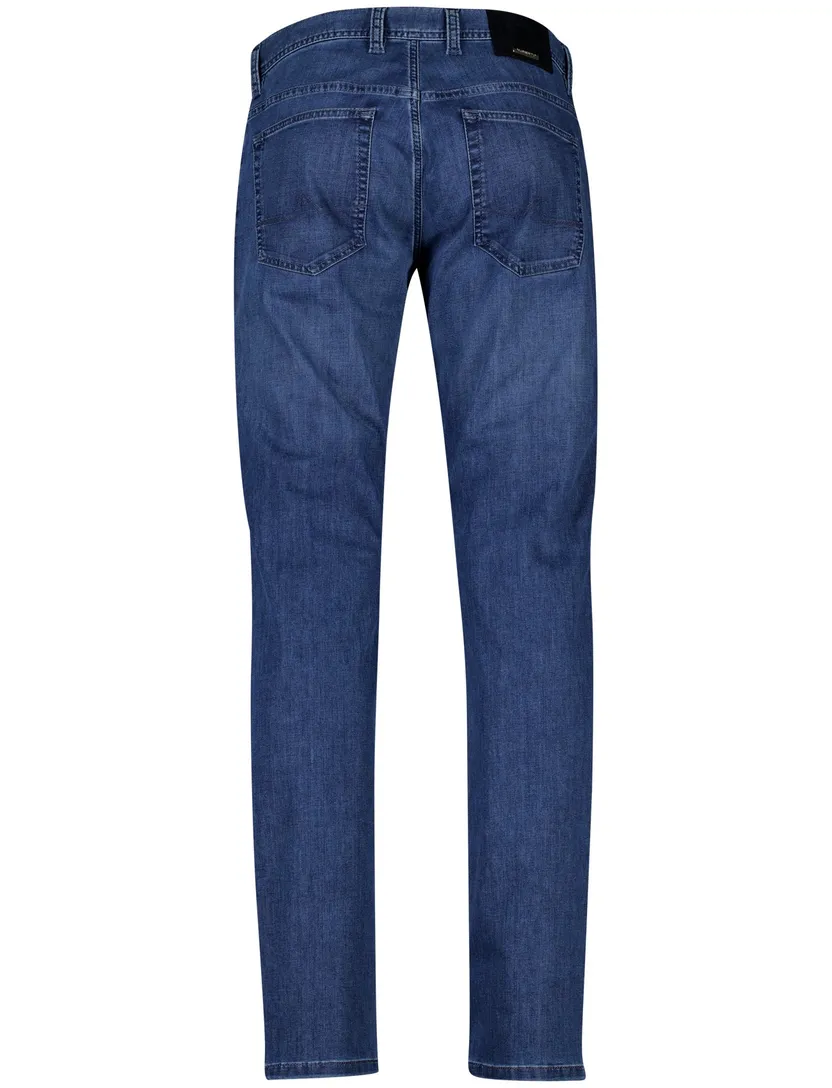 Alberto broek blauw denim effen katoen