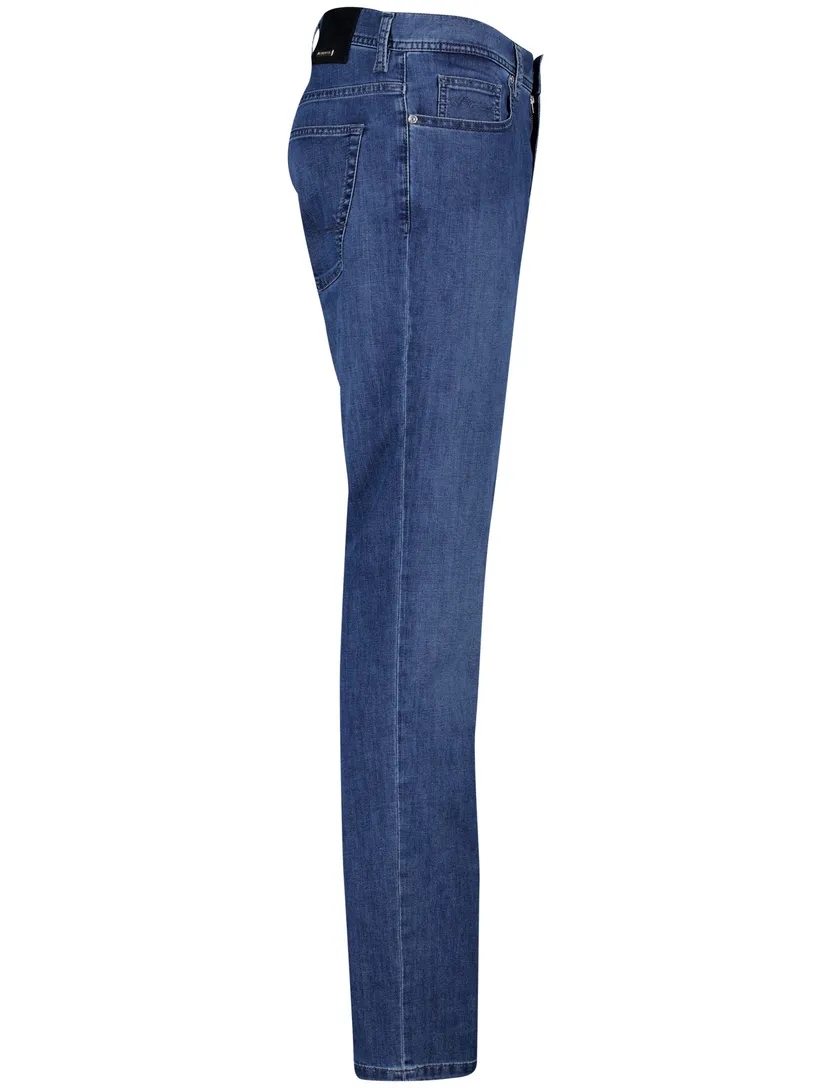 Alberto broek blauw denim effen katoen