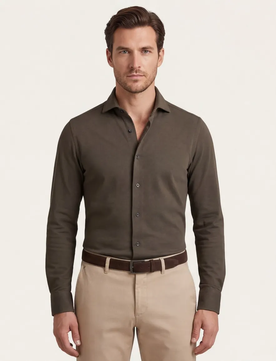 business overhemd bruin Xacus Active shirt
