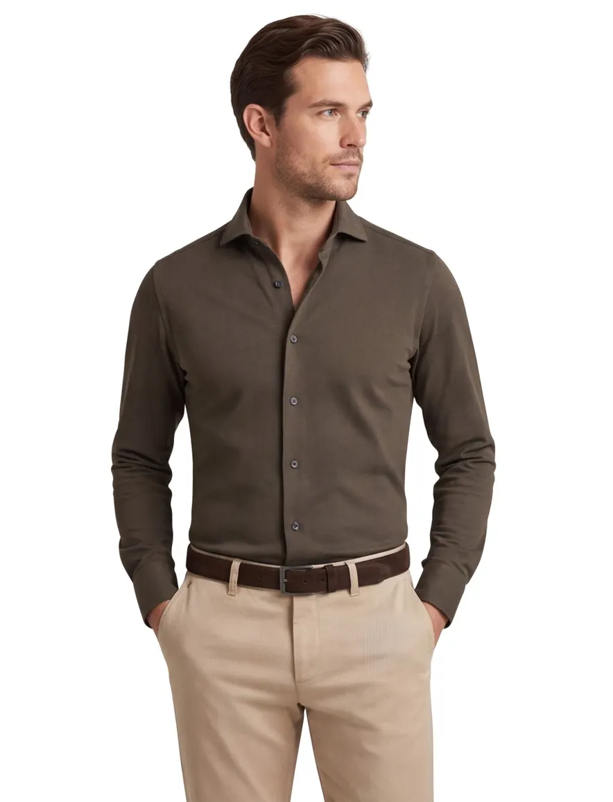 business overhemd bruin Xacus Active shirt