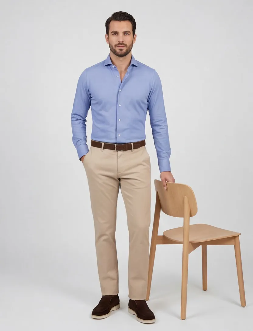 business overhemd Xacus blauw