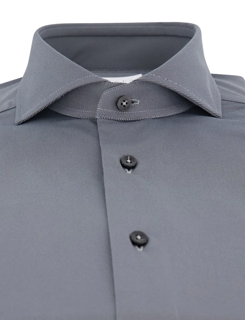 Xacus overhemd grijs tailored fit polyamide stretch