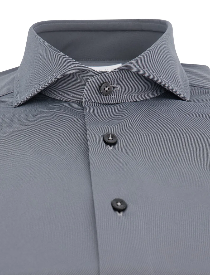 Xacus overhemd grijs tailored fit polyamide