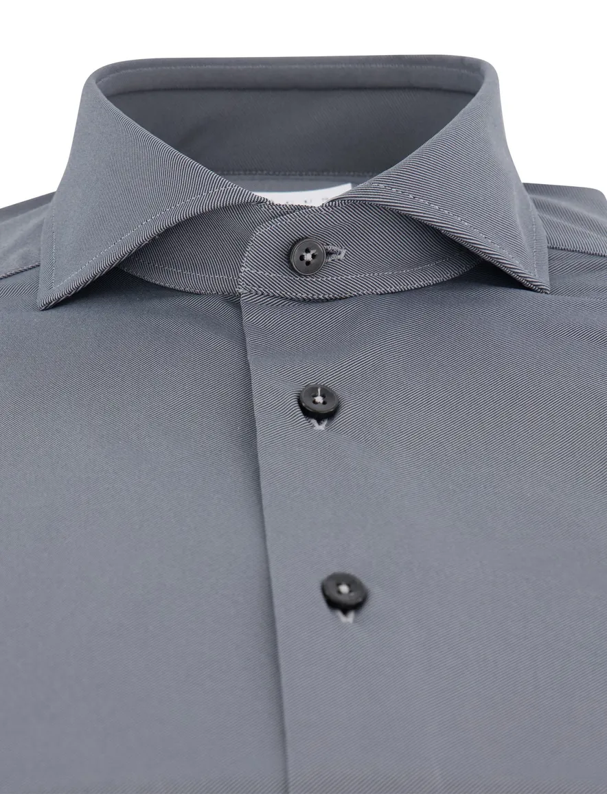 Xacus overhemd grijs tailored fit polyamide