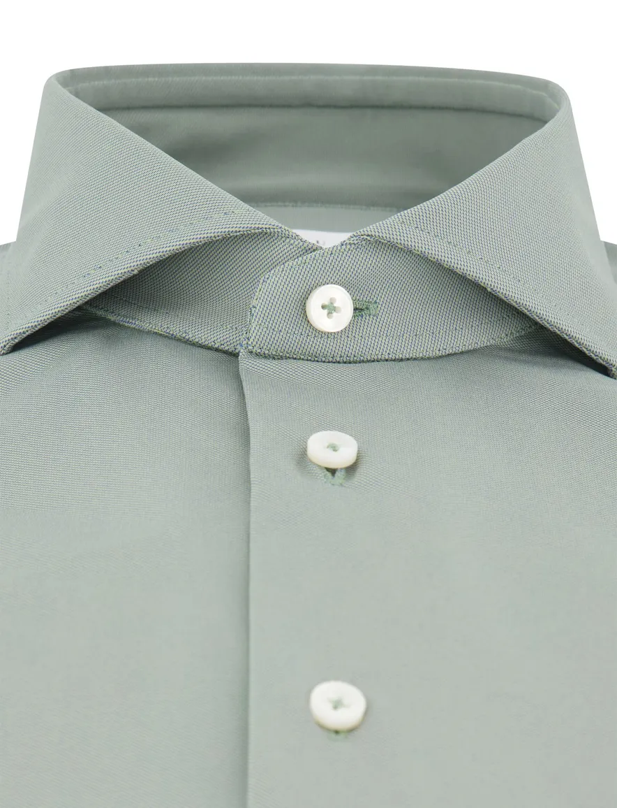 Xacus tailored fit overhemd groen Active Shirt