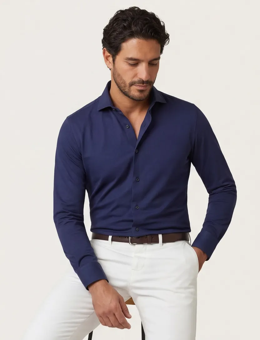 Xacus Active overhemd donkerblauw