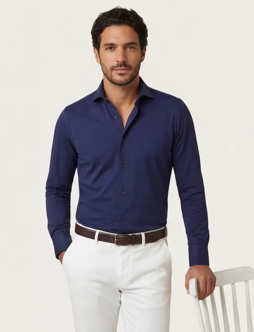 Xacus Active overhemd donkerblauw