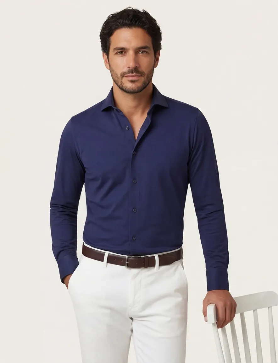 Xacus Active overhemden donkerblauw