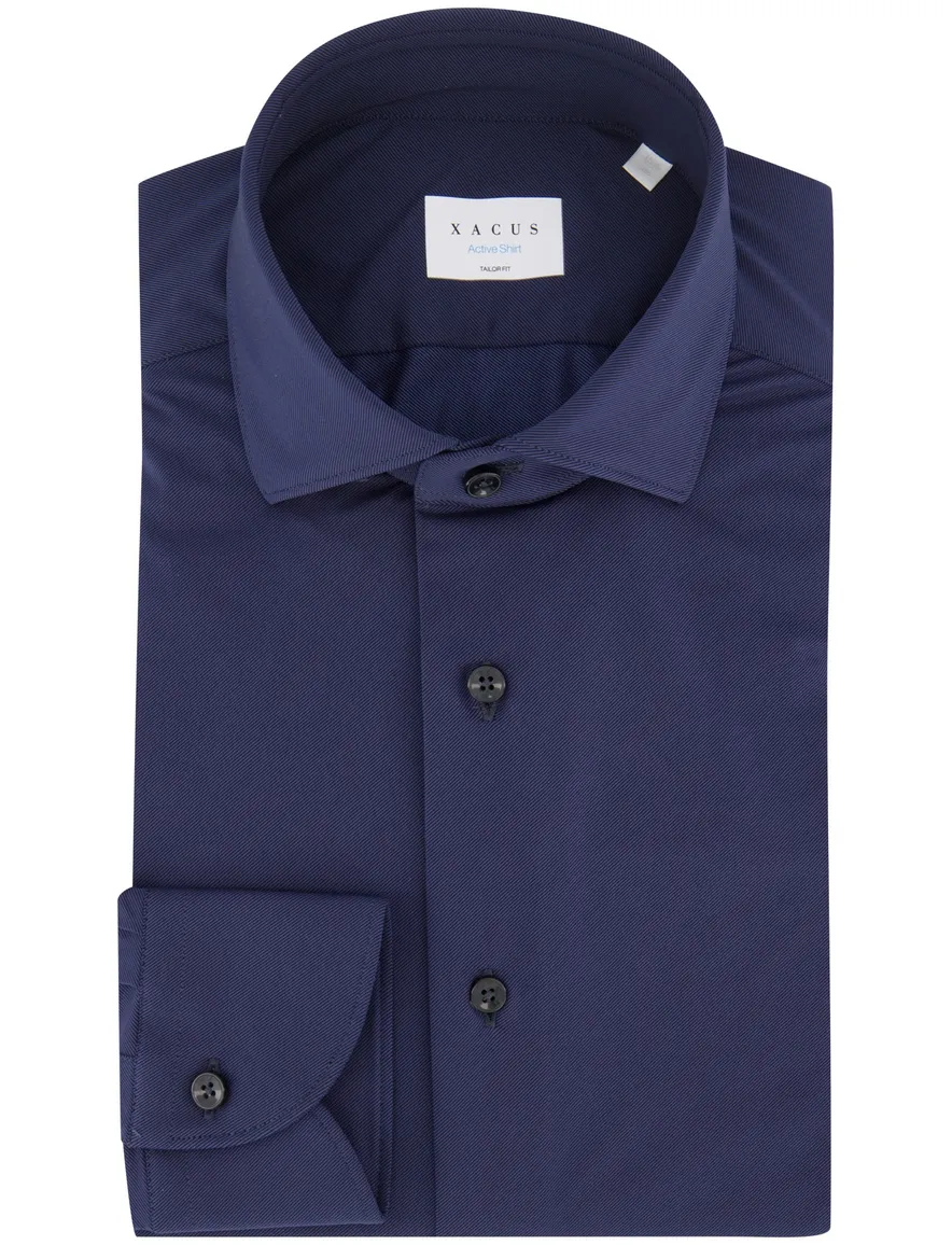 Xacus Active overhemden donkerblauw