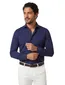 Xacus overhemd donkerblauw tailored fit effen polyamide