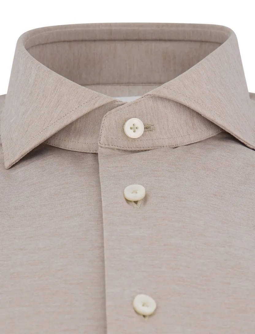Xacus tailored fit overhemd beige