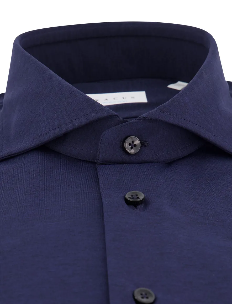 Xacus tailored fit overhemd donkerblauw