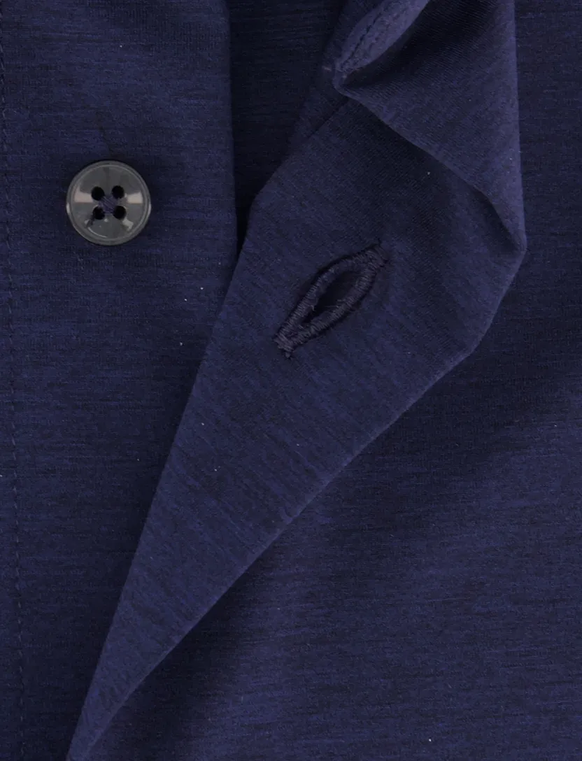 Xacus tailored fit overhemd donkerblauw polyamide