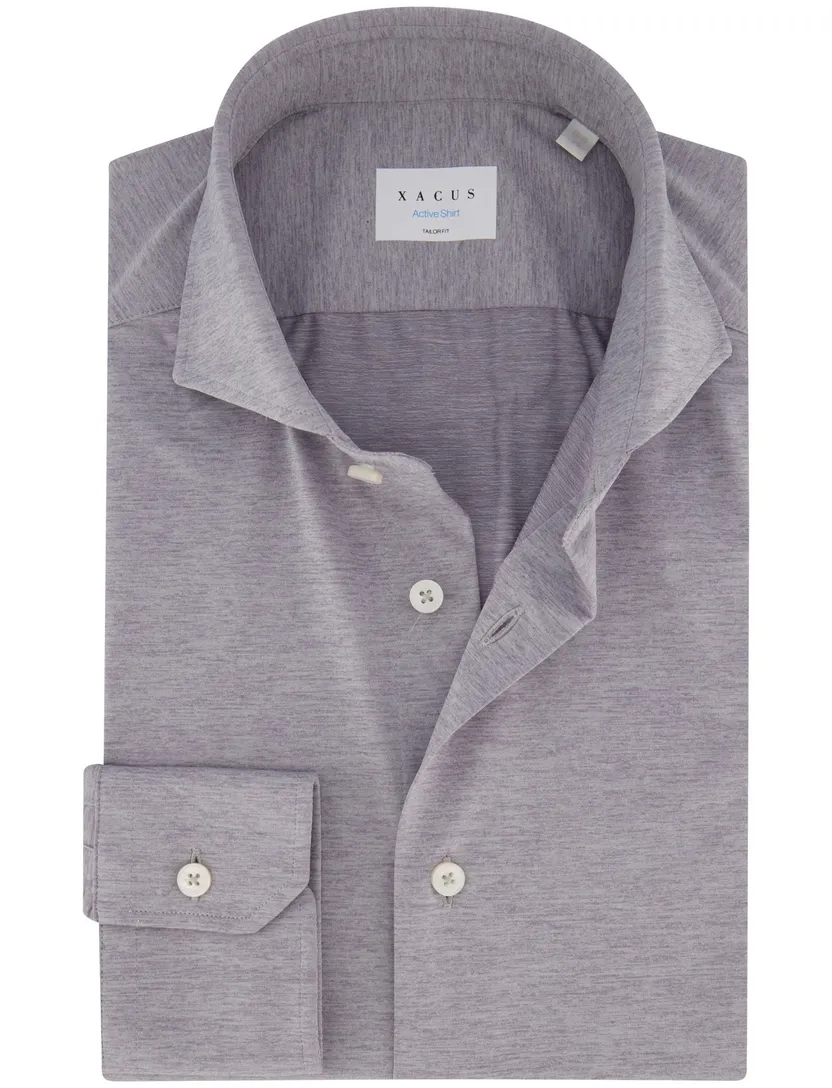 Xacus tailored fit overhemd grijs