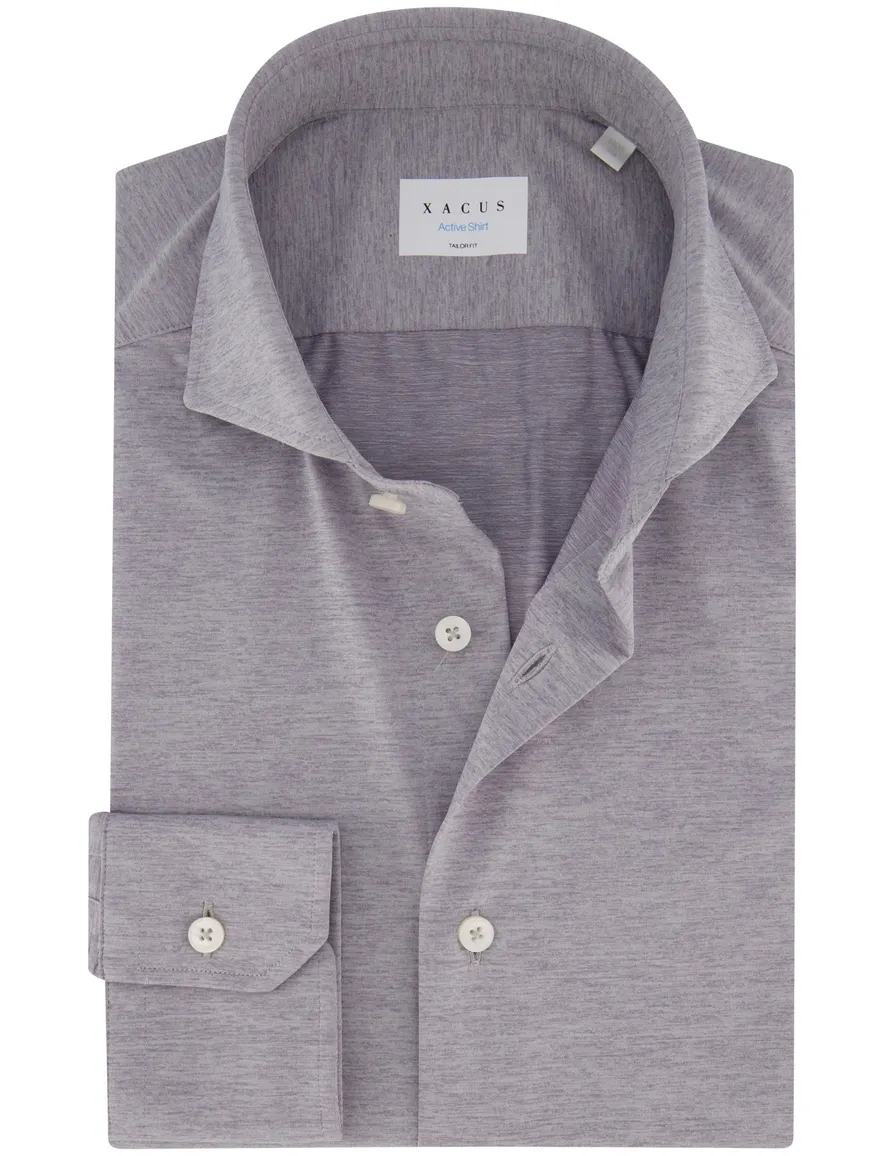 Xacus tailored fit overhemd grijs