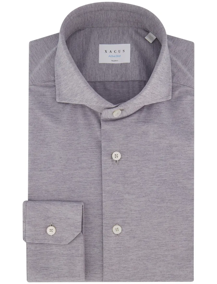 Xacus tailored fit overhemd grijs