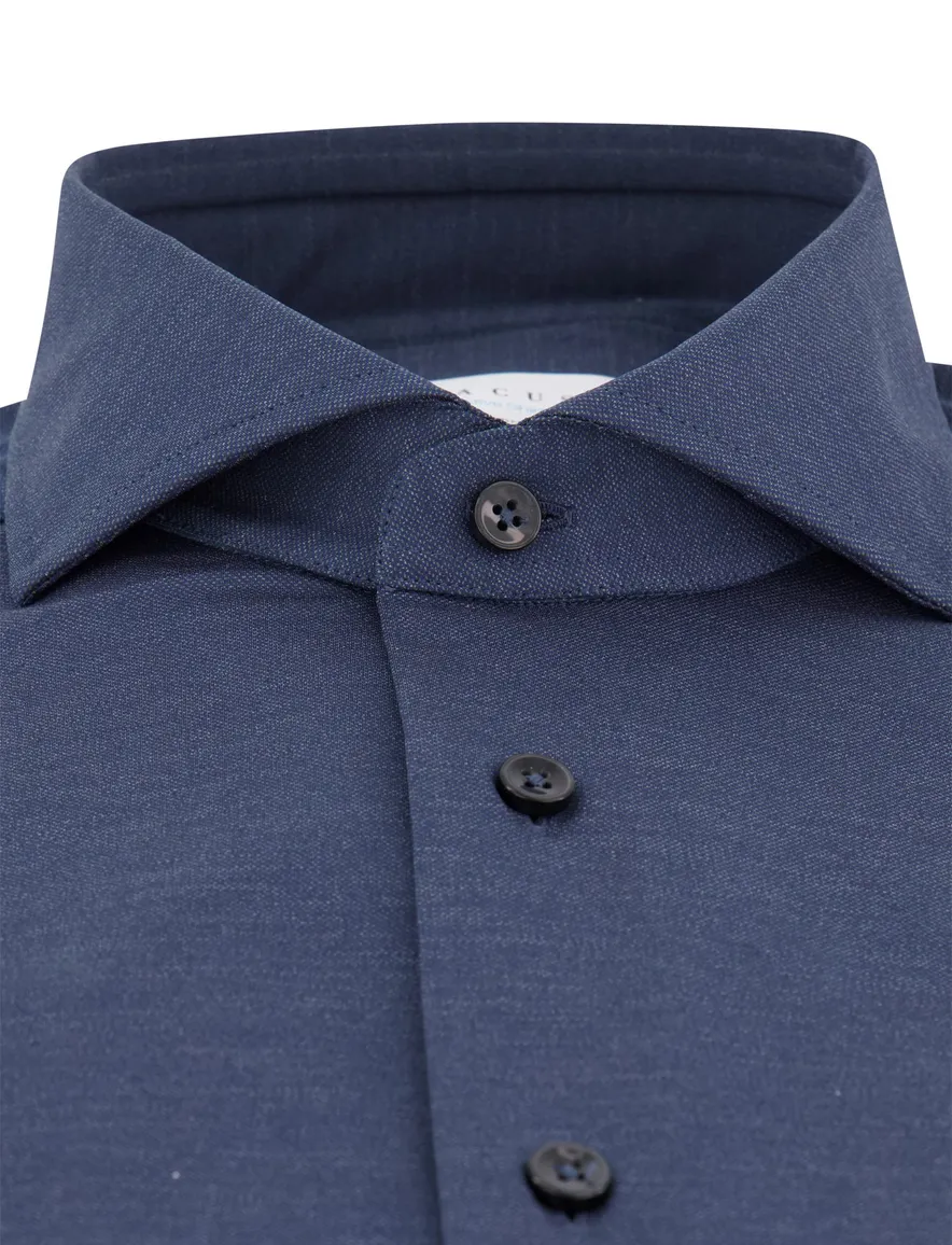 Xacus tailored fit overhemd donkerblauw