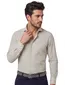 Xacus tailored fit overhemd bruin gestreept polyamide