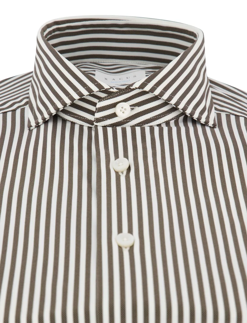 Zakelijk overhemd Xacus Active shirt bruin slim fit