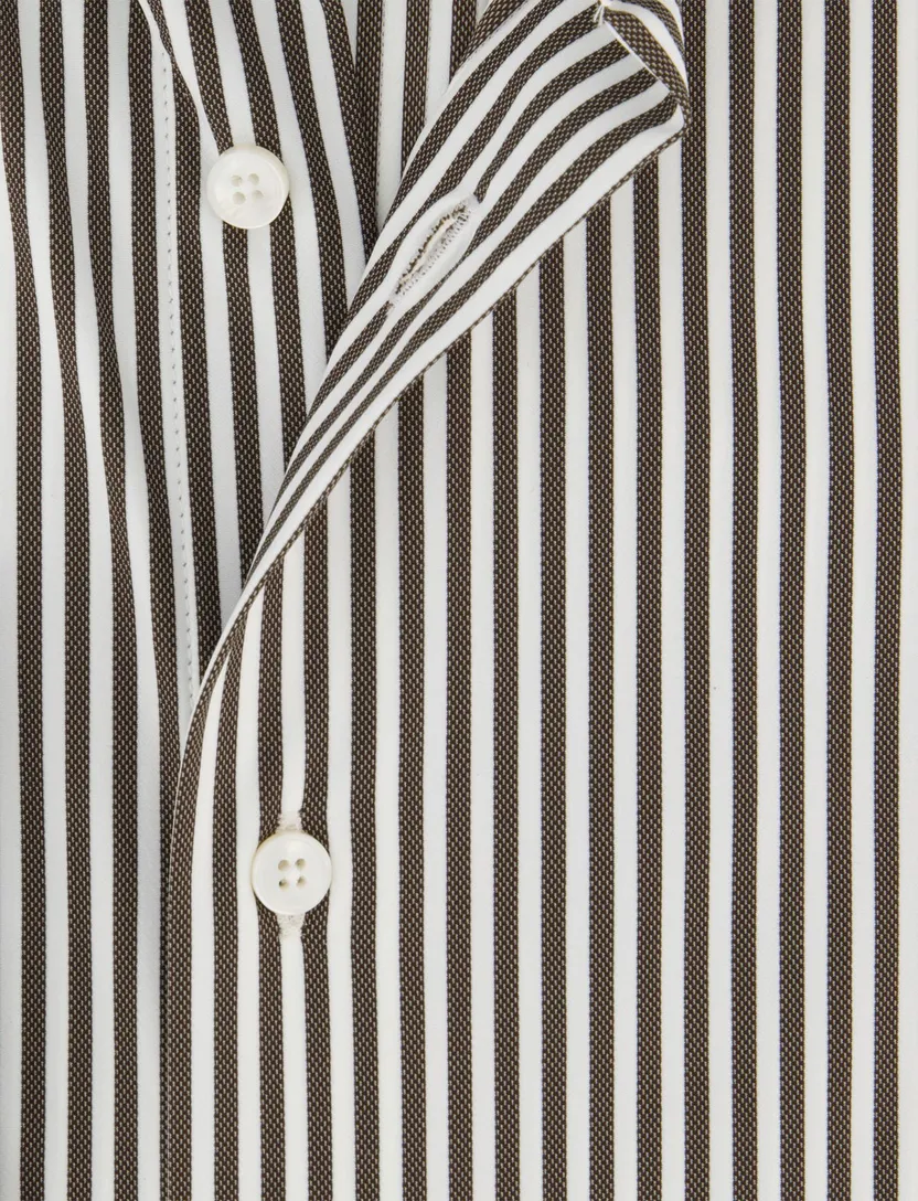 Zakelijk overhemd Xacus Active shirt bruin slim fit