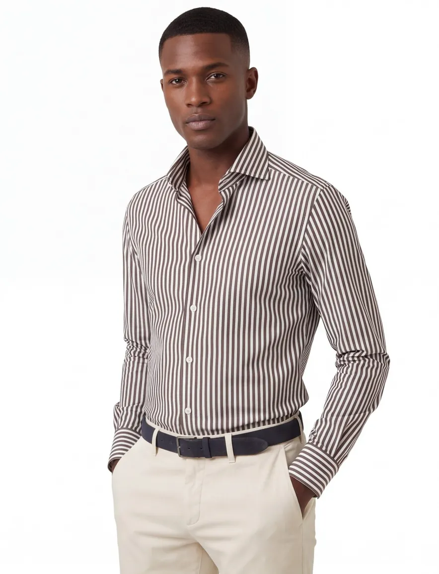 business overhemd bruin Xacus Active shirt