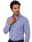 Xacus overhemd blauw gestreept tailored fit