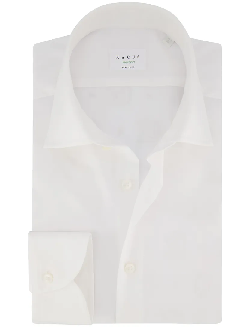 Xacus evolution fit overhemd wit katoen effen