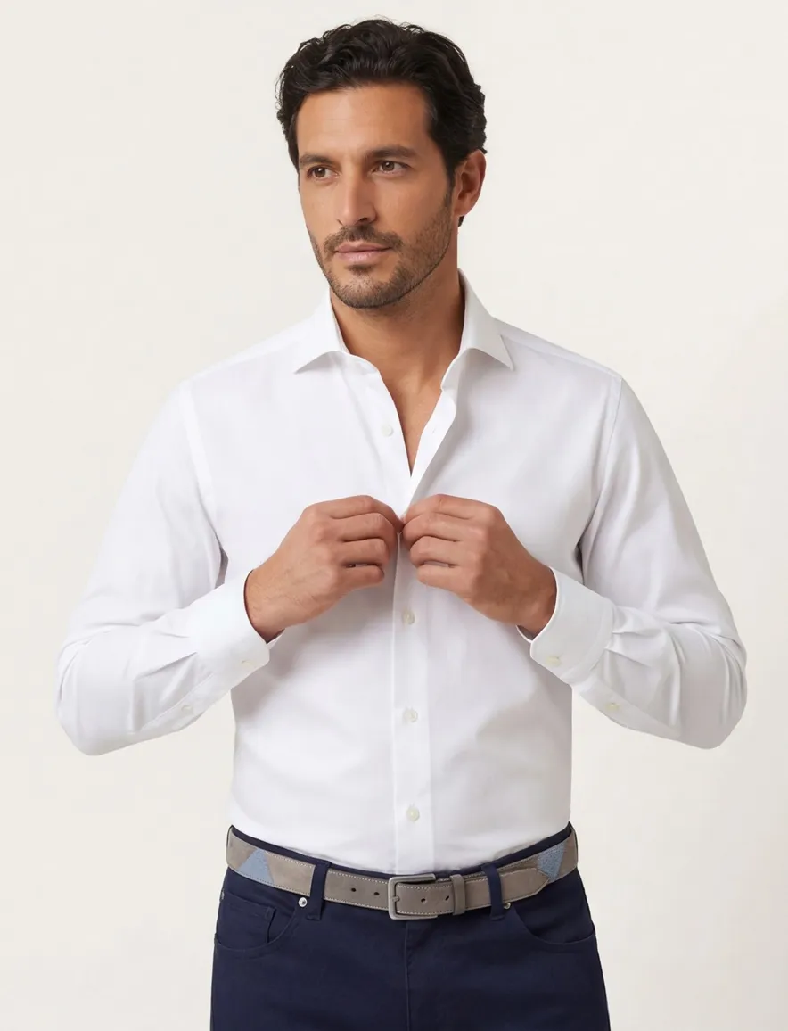 Xacus evolution fit overhemd wit katoen