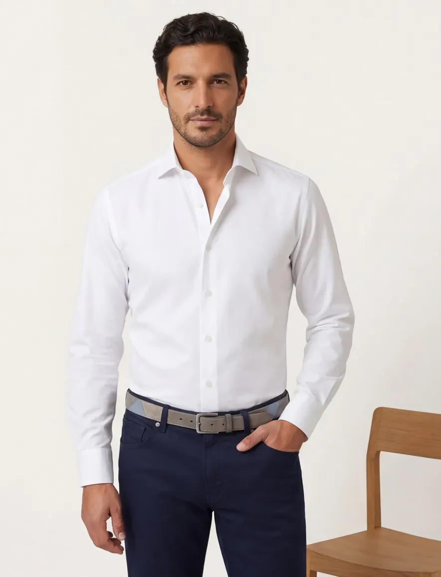 Xacus evolution fit overhemd wit katoen
