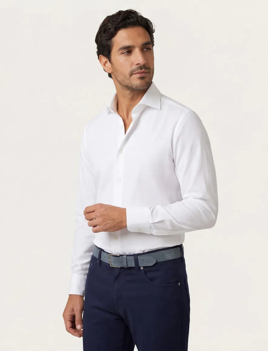 Xacus evolution fit overhemd wit katoen