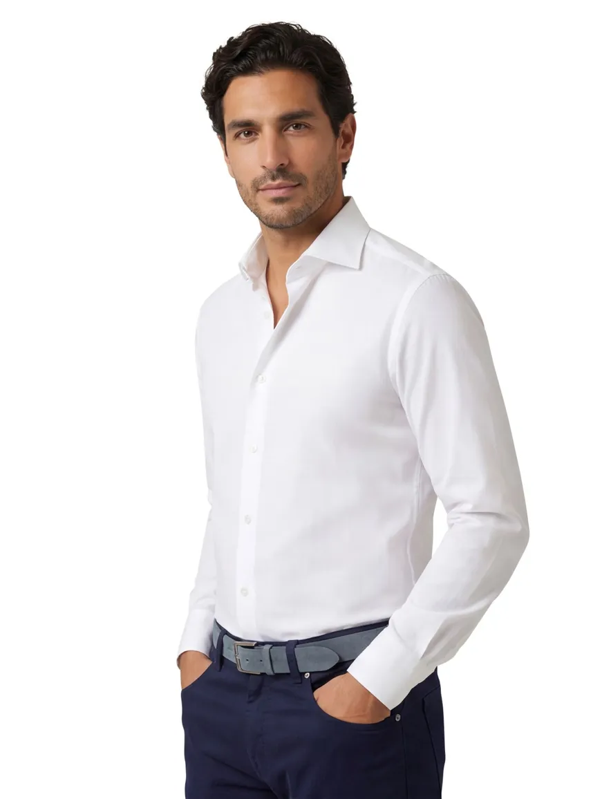 Xacus evolution fit overhemd wit katoen