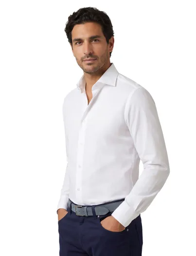Xacus Xacus normale fit overhemd wit katoen