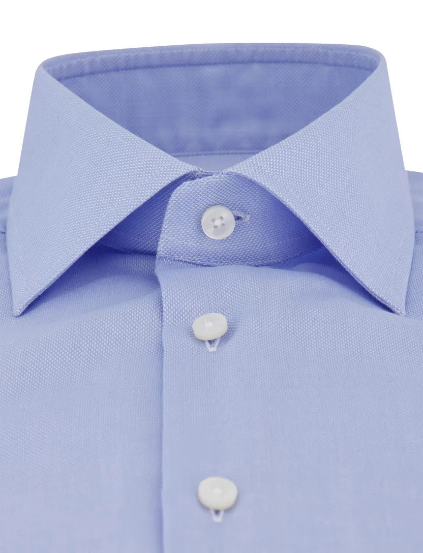 Xacus evolution fit overhemd lichtblauw Travel Shirt semi-wide spread boord