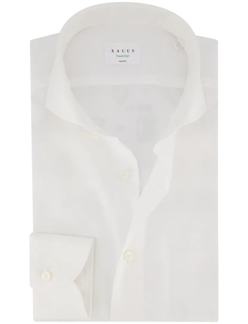 Xacus tailored fit overhemd wit katoen