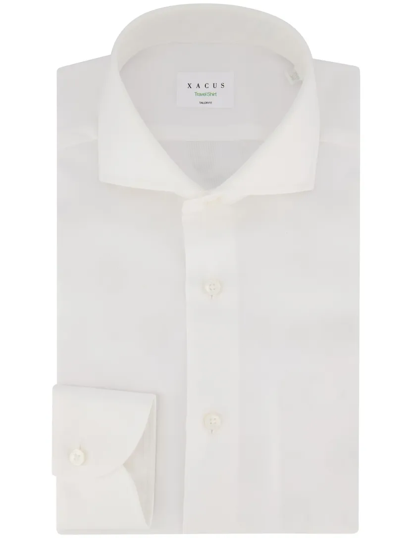 Xacus tailored fit overhemd wit katoen