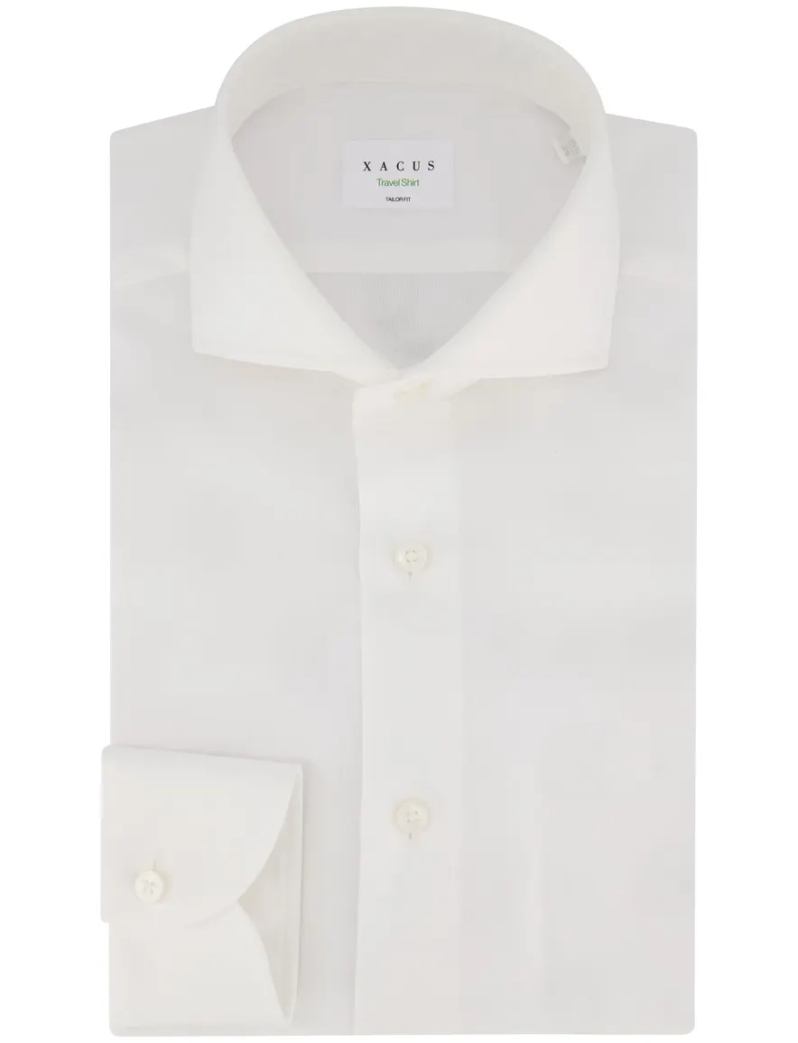 Xacus tailored fit overhemd wit katoen