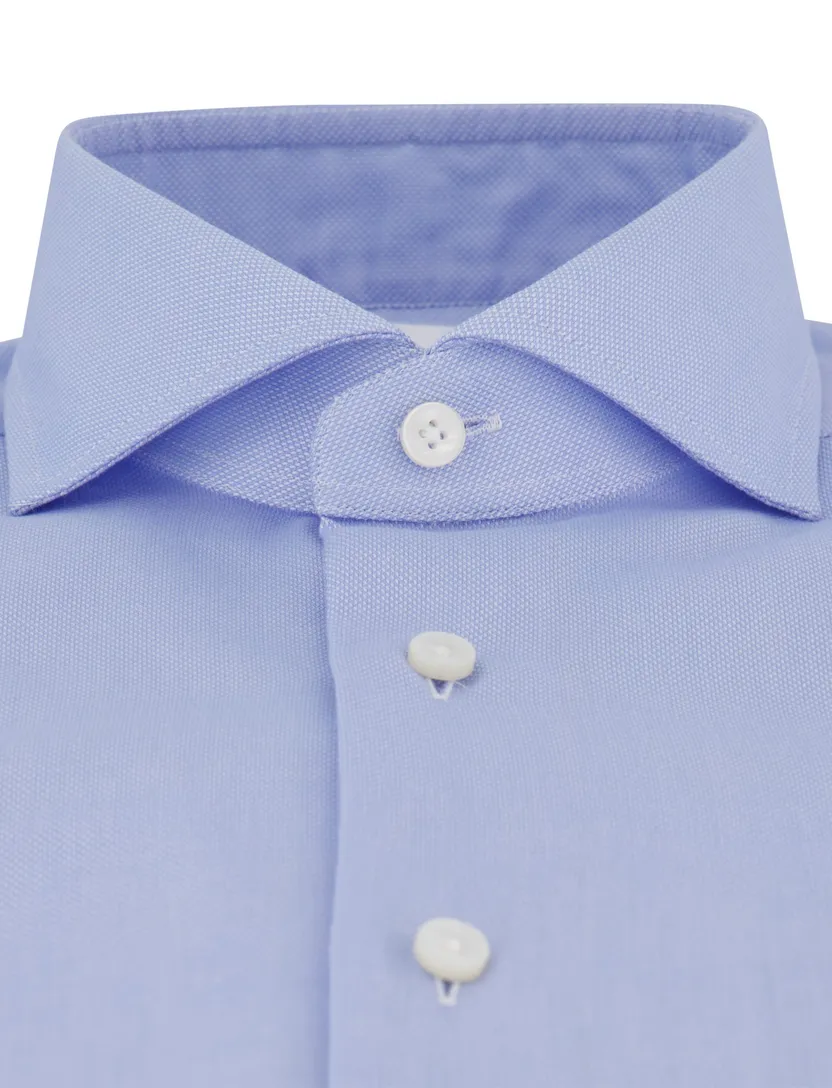 Xacus tailored fit overhemd katoen lichtblauw Travel Shirt