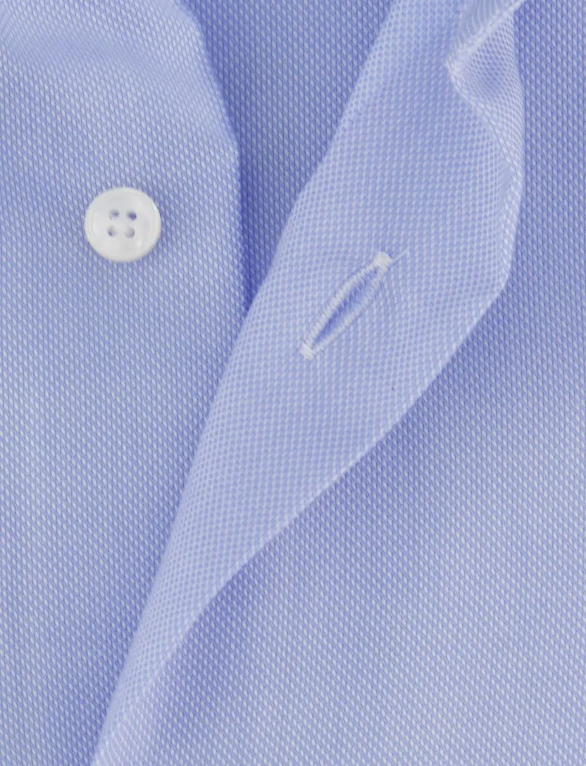 Xacus tailored fit overhemd katoen lichtblauw Travel Shirt