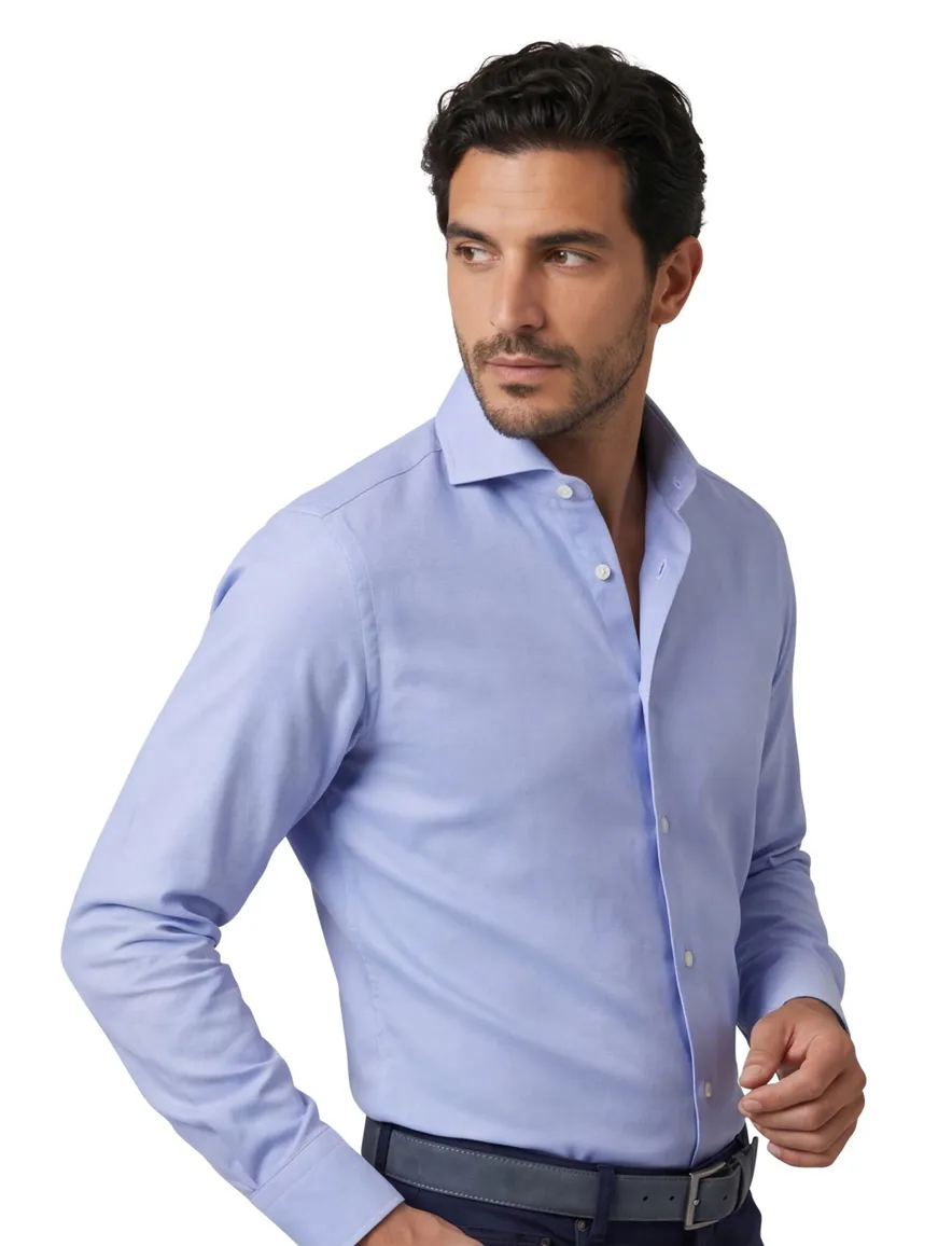 Xacus tailored fit overhemd katoen lichtblauw