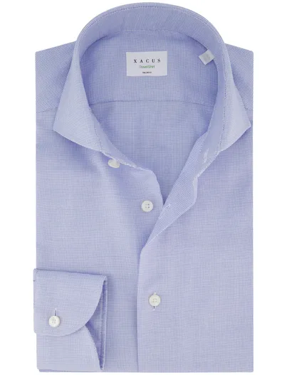 Xacus Xacus tailored fit overhemd lichtblauw katoen