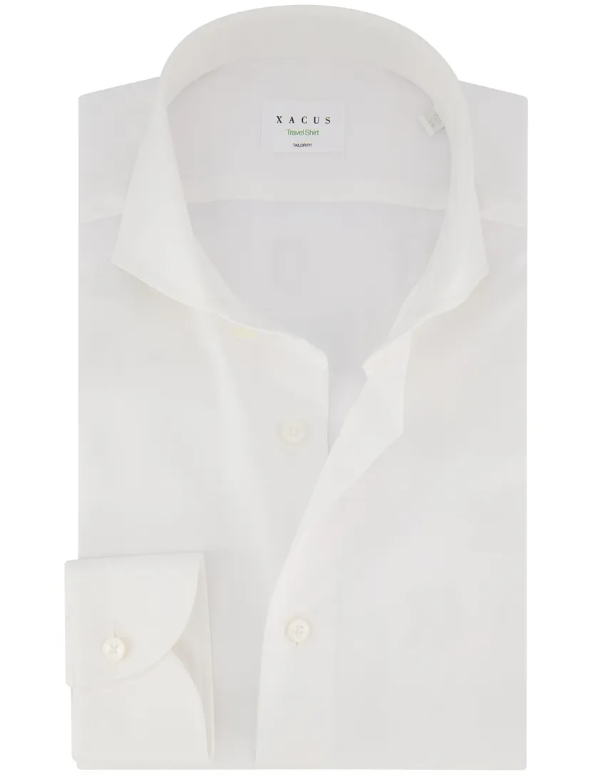 Xacus tailored fit overhemd wit katoen
