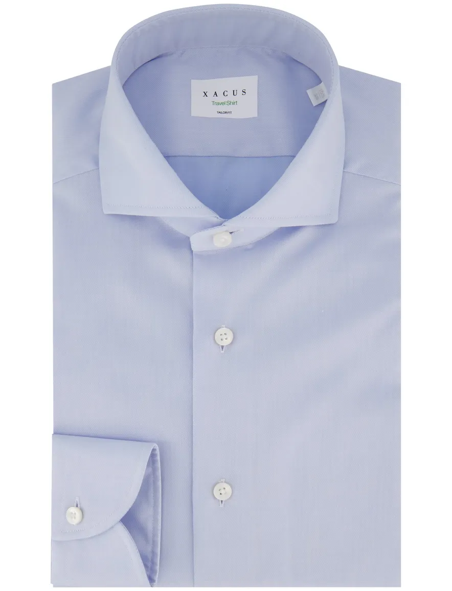 Xacus tailored fit overhemd lichtblauw