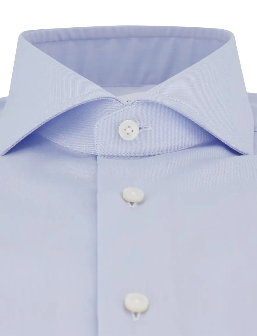Xacus tailored fit overhemd lichtblauw Travel Shirt