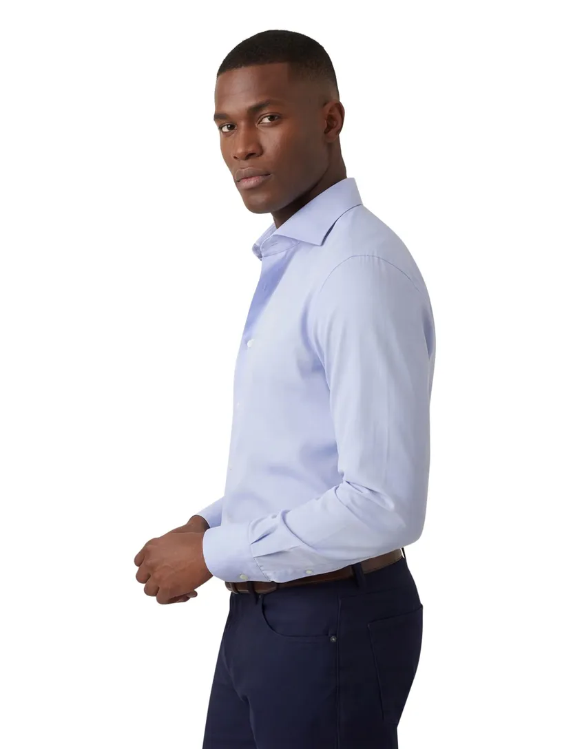Xacus tailored fit overhemd lichtblauw cutaway boord