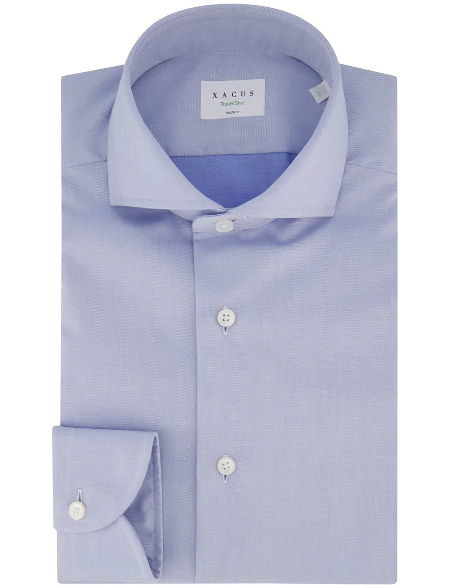 Xacus tailored fit overhemd lichtblauw katoen