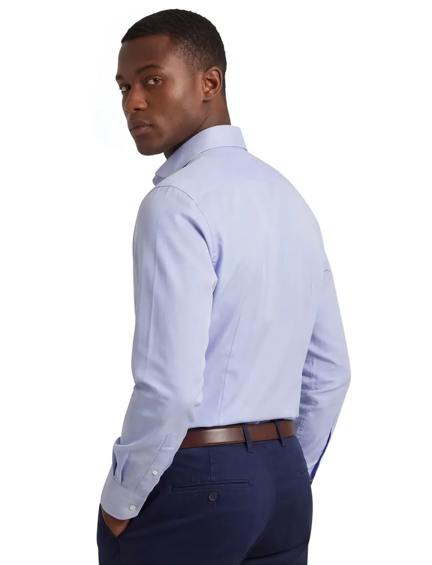 Xacus tailored fit overhemd lichtblauw katoen